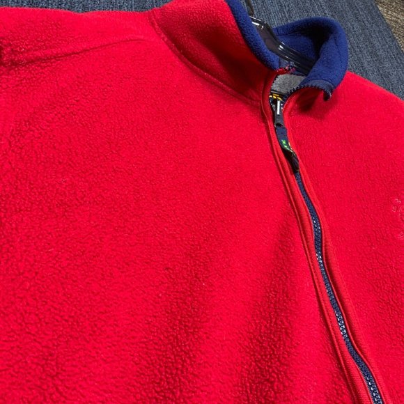 Eddie Bauer EBTEK Fleece Jacket Mens Large Red Full Zip Polartec Vintage 90s Blu - Picture 8 of 14